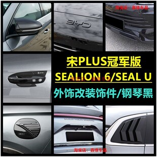 适用23款宋pro冠军版/BYD SEALION 6拉手门碗中网饰条车标改装件
