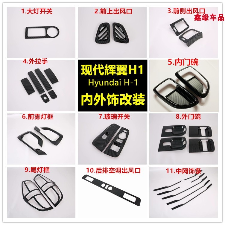18/19/20款口代翼碳纤纹拉手门碗
