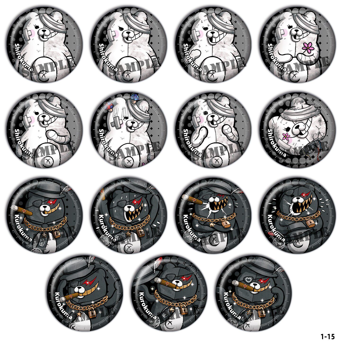 绝对绝望少女 黑黑熊 白白熊 弹丸论破吧唧徽章动漫谷子游戏周边