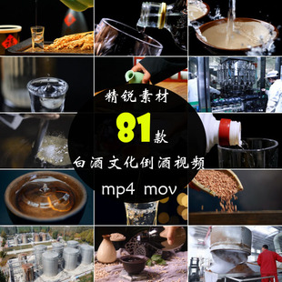 倒酒特写镜头白酒厂酿酒工艺宣传片实拍文化背景抖音短视频素材库