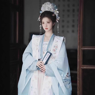 原创宋制汉服女鼓古装绝美大袖衫霞帔齐腰襦裙仙气飘飘古风套装夏