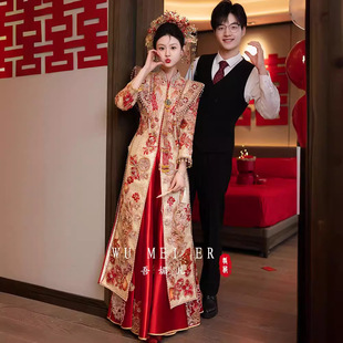 2026新款重工秀禾服新娘结婚礼服中式婚服嫁衣凤冠霞帔龙凤褂秀和