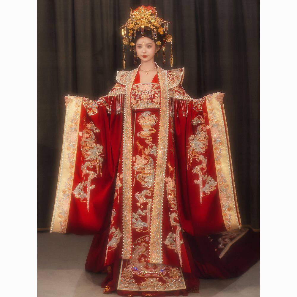唐制汉服中式婚服男女套装2026新款结婚重工凤冠霞帔男女套装全套