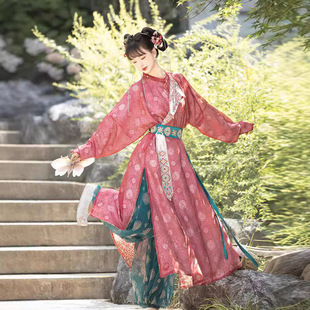 正品原创唐制圆领袍刺绣汉服2026新款灯笼裤大放量刺绣印花复原女