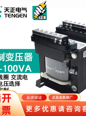 天正BK-100VA铜交流单相控制变压器380 220/220V 110 36 24 12 6