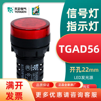 TENGEN天正LED信号灯 24V220V指示灯TGAD56-22DS电源380V48V ND16