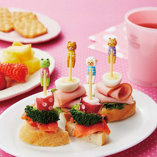 日本人气儿童水果叉子可爱便当叉小动物便当签宝宝装 饰叉卡通签