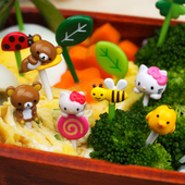 饭团装 套装 饰便当签叉子 超人气可爱水果签卡通小叉子 便当水果叉