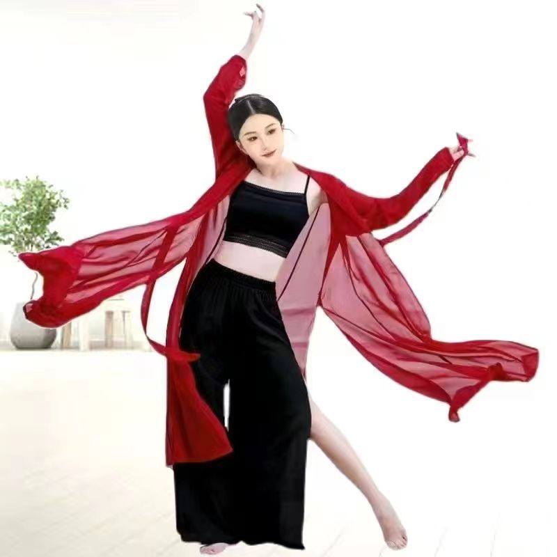 舞蹈服装女古典舞练功服女飘逸宽松长款开衫瑜伽服纱衣外套演出服,运动/瑜伽/健身/球迷用品,芭蕾舞演出服,淘宝优惠券,粉丝福利购,淘宝优惠卷