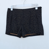 艾格淘特S 4E0122 女春秋黑色提花休闲短裤 M专柜正品 断码