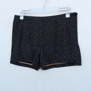 艾格淘特S/M专柜正品断码 女春秋黑色提花休闲短裤4E0122
