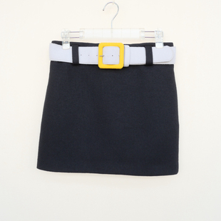 拉系列SM正品 女冬毛呢羊毛混纺外搭短裙半身裙5A2318黑色 清仓