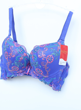 古系列70BC/75ABC/80B上薄下厚网纱刺绣透气文胸GJ-F868宝石蓝