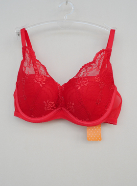 安系列70A/70C正品断码3/4女中模钢圈蕾丝透气文胸EF0944大红