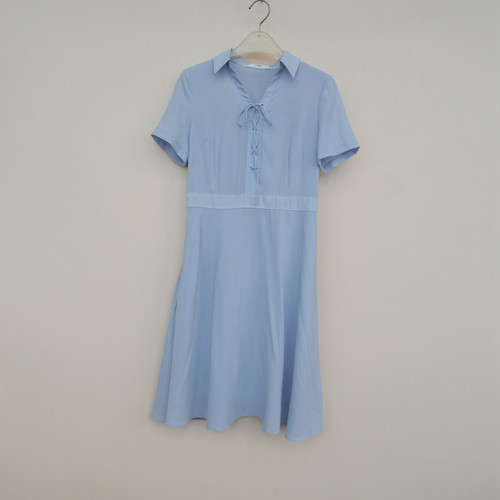 正品超值女夏透气捻纱短袖连衣裙