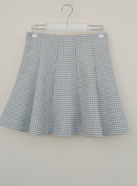 拉系SML撤柜正品 女冬优雅迷幻羊毛细毛线外搭短裙5A4204格子混色