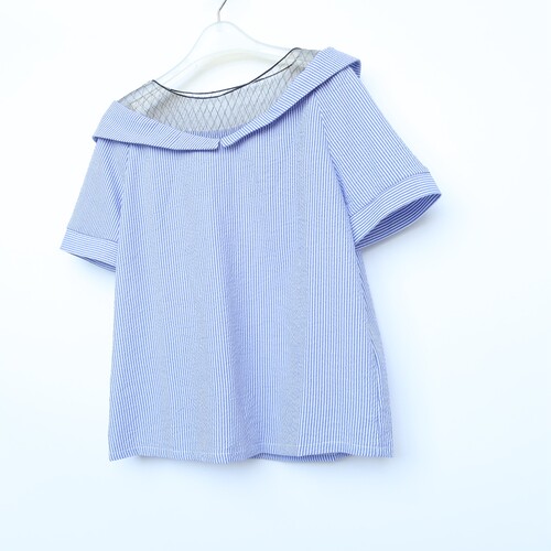 CC正品女夏绮丽之境条纹短袖衬衫