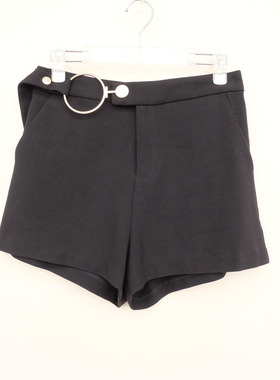 拉系列SM撤柜正品 女春秋冬舒柔宽松高腰外搭休闲短裤5A1808黑色