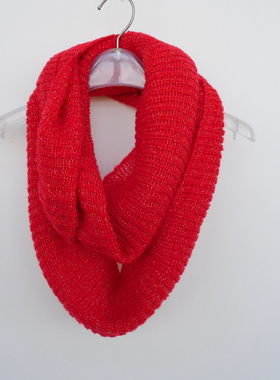 艾格淘特专柜正品特惠 女冬季金丝毛线围巾围脖G4076大红色