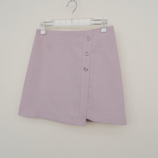 拉系列 女夏透气加捻纱甜酷A字短裙半身裙5A0052浅粉 M专柜断码