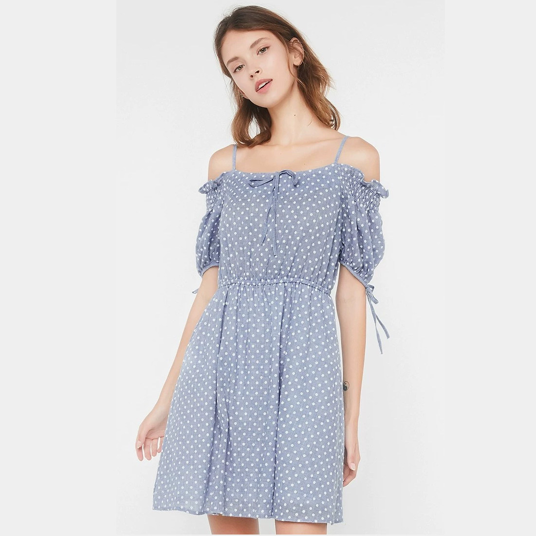 正品捡漏夏浅蓝棉质网纱透气