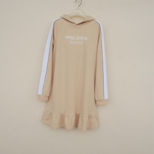 正品超值女春秋白边长袖卫衣裙