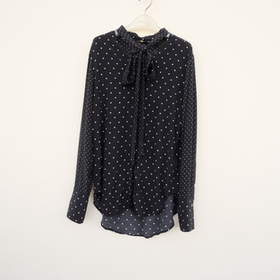 拉系列S正品断码女春秋亲肤舒柔纯粘纤仿真丝长袖衬衫5A8512印花