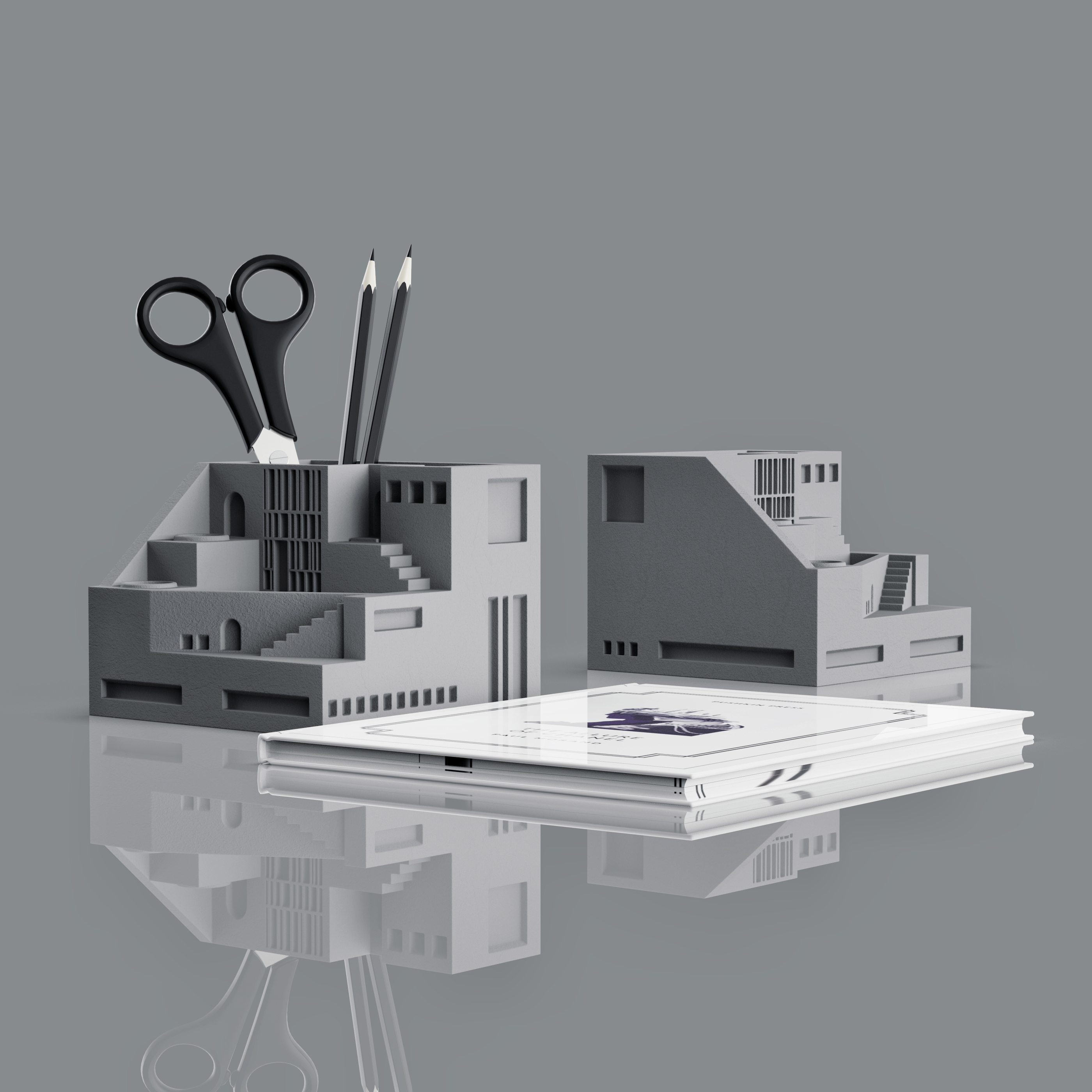 混凝土原创设计师水泥笔筒