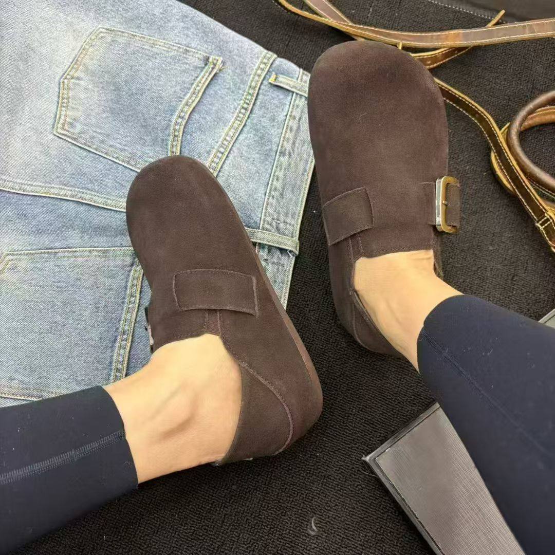 真皮擦色勃肯鞋女厚底内增高两穿懒人鞋2026年春季新款大头丑萌鞋,女鞋,勃肯鞋/软木鞋,淘宝优惠券,粉丝福利购,淘宝优惠卷