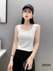 尚品秀9900低U领宽肩带纯棉背心内搭女2024新款百搭外穿无袖上衣