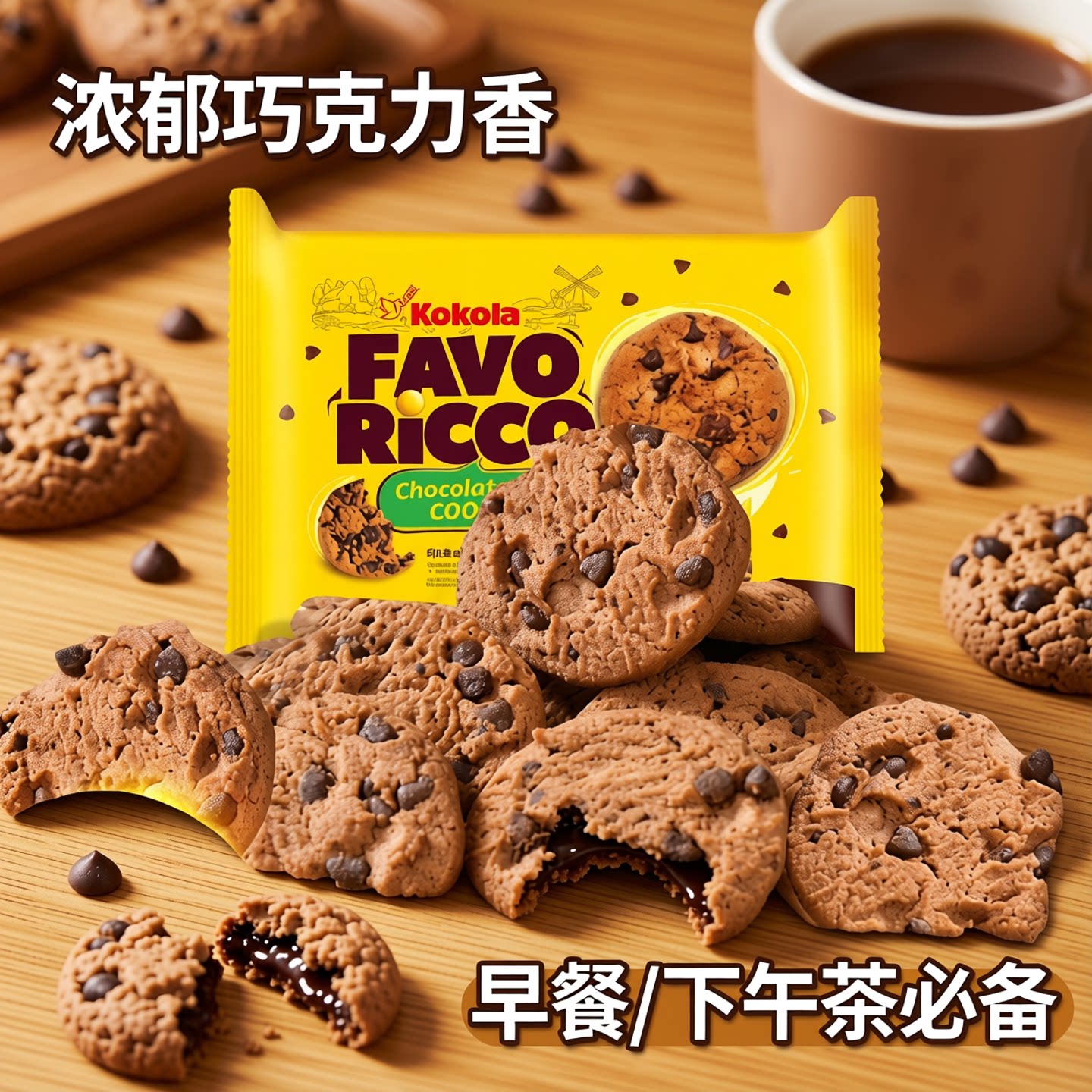 原装进口巧克力曲奇饼干印度尼西亚罗达kokola零食小吃早餐