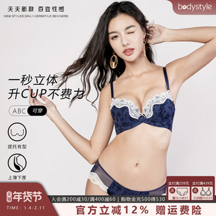 布迪设计内衣女聚拢小胸显大胸罩女植绒防下垂收副乳蕾丝文胸套装