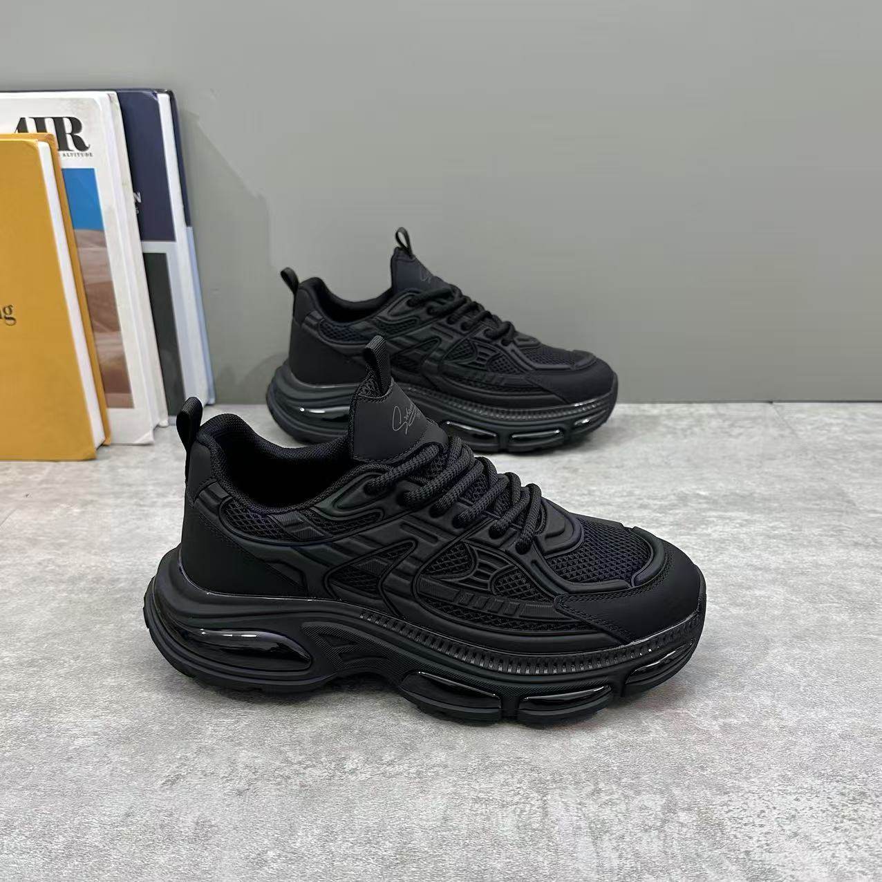 黑武士老爹鞋男2025秋季新款轻便减震跑步休闲运动鞋网面透气男鞋,流行男鞋,老爹鞋,淘宝优惠券,粉丝福利购,淘宝优惠卷