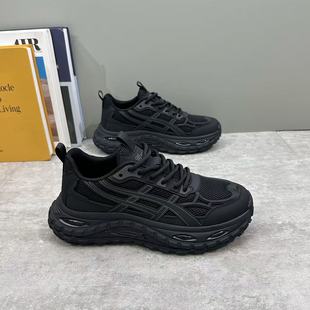 厚底增高男鞋 黑武士老爹鞋 男款 轻便减震休闲运动鞋 男2025秋冬新款
