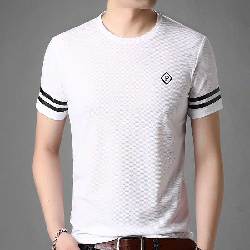 F2698钱塘2020-1春夏精品流行冰丝短袖T恤男装半袖休闲体恤P52,男装T恤,钱塘207-1