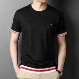 F2536钱塘2020-1桑蚕丝流行夏季男士圆领短袖基础T恤青春冰丝P60，男装T恤，钱塘207-1