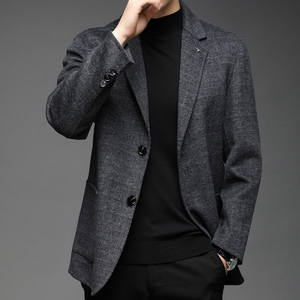 F3372钱塘2020-1秋季毛料羊毛纹理男士休闲西服毛呢休闲外套P330图片