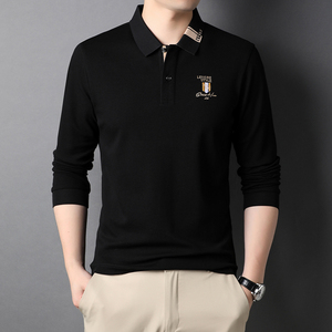 B2685钱塘2020-1秋冬男士polo衫宽松精品长袖商务t恤翻领休闲P70图片