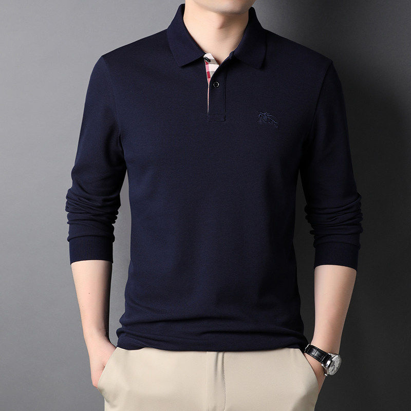B21092钱塘2020-1秋冬男士时尚长袖polo衫T恤翻领男装商务休闲P70图片
