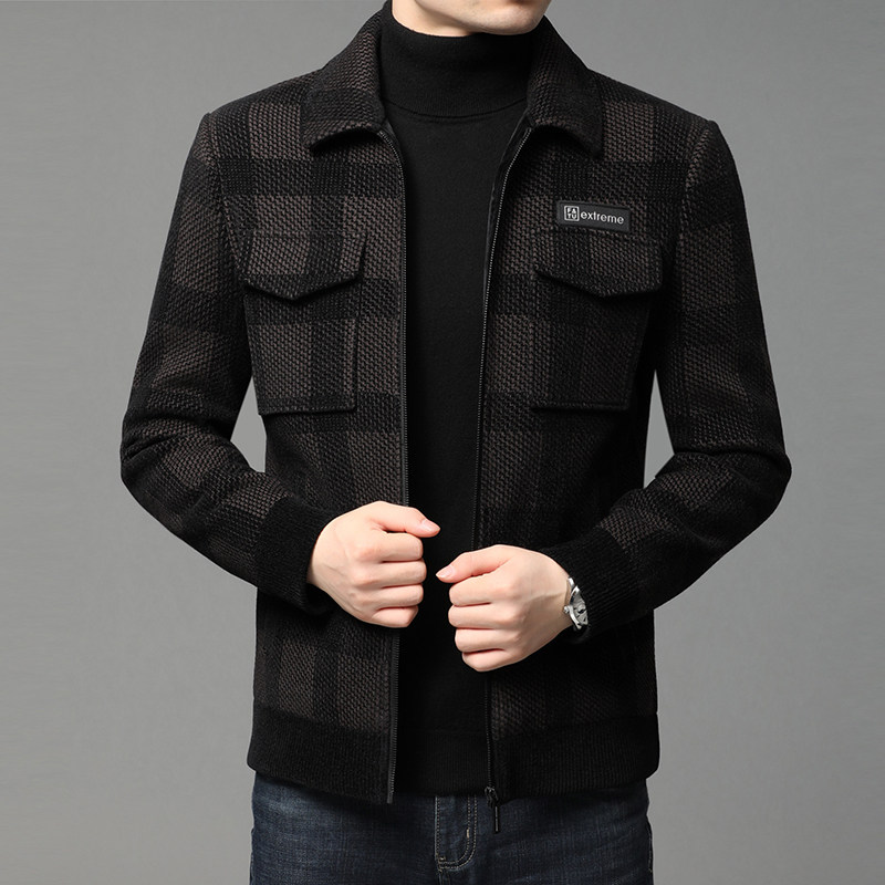 B20567钱塘2020-1冬季男士雪尼尔高端休闲外套夹克加厚保暖P300图片