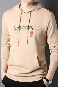 F3085钱塘2020-1常年款连帽精品刺绣卫衣纯色潮流长袖P85图片