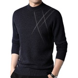 F3632钱塘2020-1秋冬精品男士100%羊毛长袖毛衫休闲套头提花P170，男装针织衫/毛衣，钱塘207-1