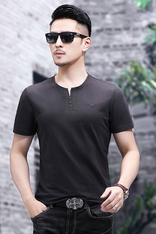B8859钱塘2020-1夏季男士时尚短袖圆领基础T恤冰丝男装休闲P57,男装T恤,钱塘207-1
