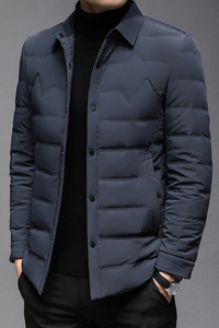 J938钱塘2020-1 冬季90白鸭绒羽绒服舒适纯色衬衣领商务休闲P205图片