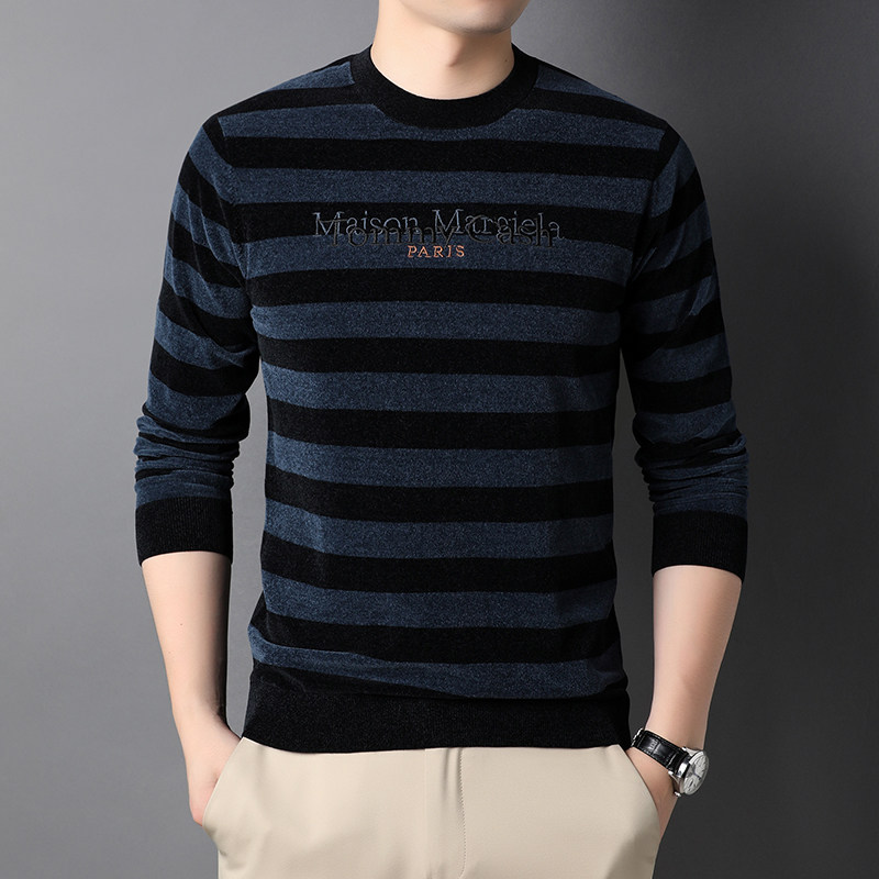 B7711钱塘2020-1秋冬男士毛衣打底衫长袖秋雪尼尔休闲圆领P100，男装针织衫/毛衣，钱塘207-1