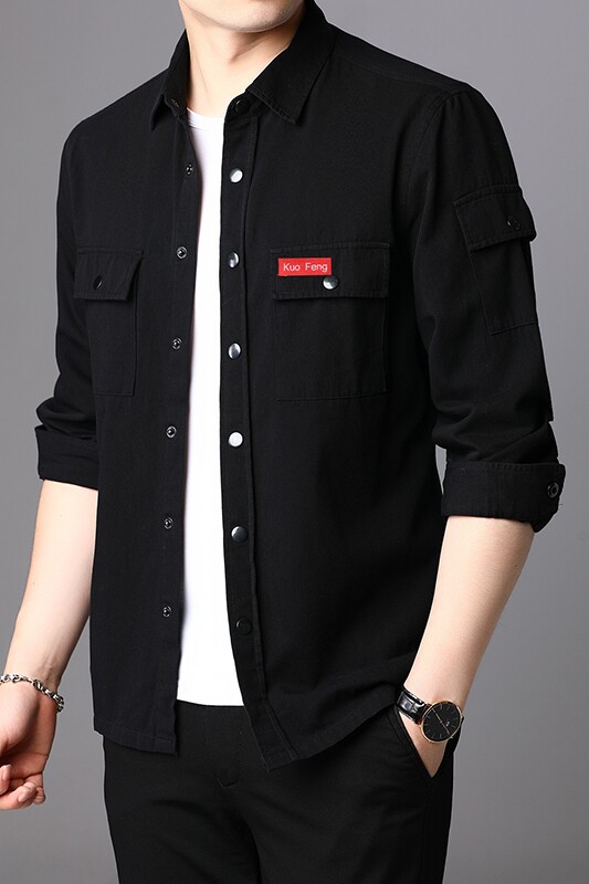 J5703钱塘2020-1常年款精品新款长袖衬衣纯棉宽松休闲衬衫P65,男装衬衫,钱塘207-1