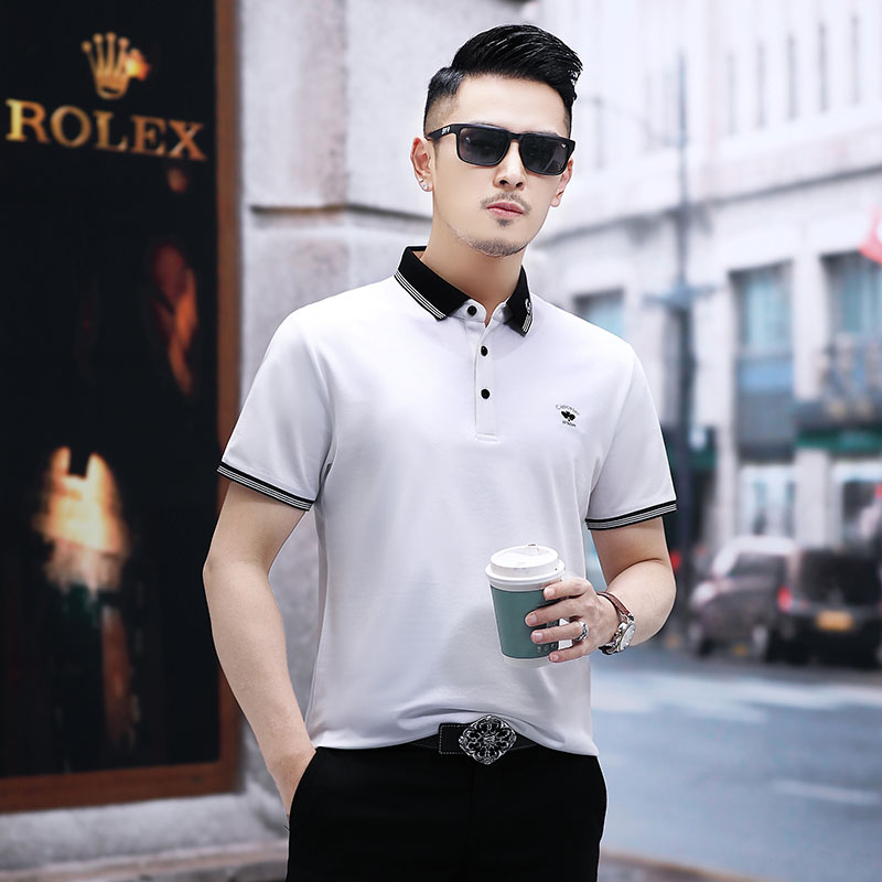 B5103钱塘2021-1夏季男士时尚短袖polo衫T恤翻领男装商务休闲图片