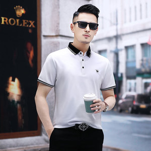 B5103钱塘2021-1夏季男士时尚短袖polo衫T恤翻领男装商务休闲图片