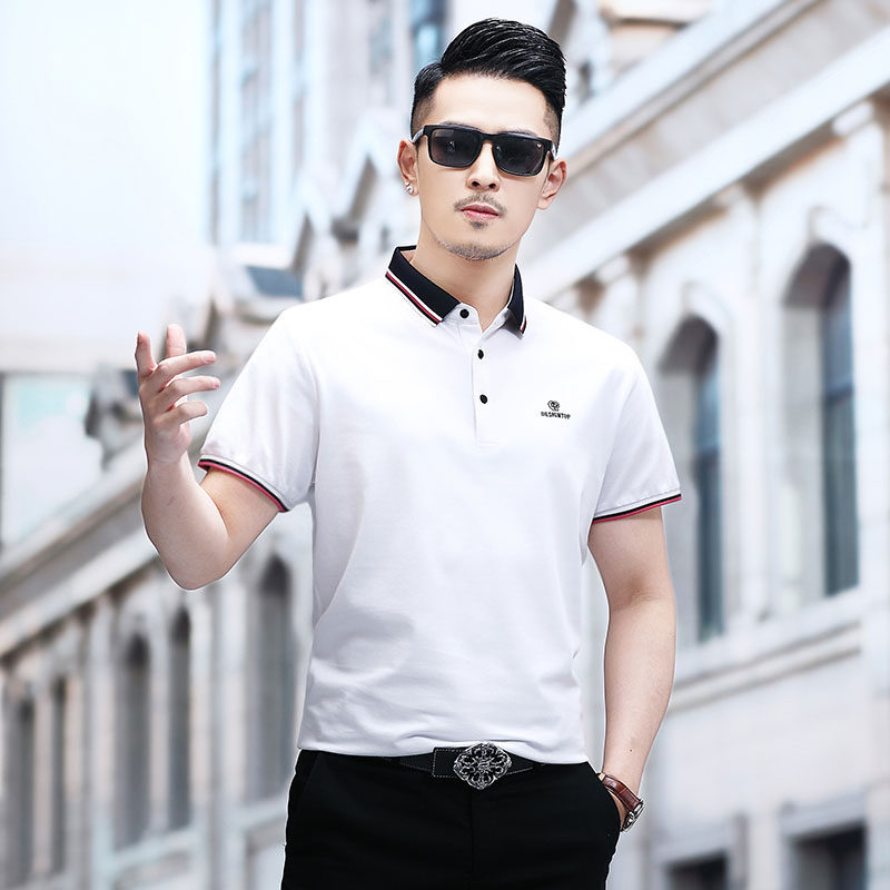 B5111钱塘2021-1夏季男士时尚短袖polo衫T恤翻领男装商务休闲图片