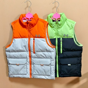 安德玛儿童男童秋冬季羽绒马甲轻薄保暖内胆校服神器 断码处理